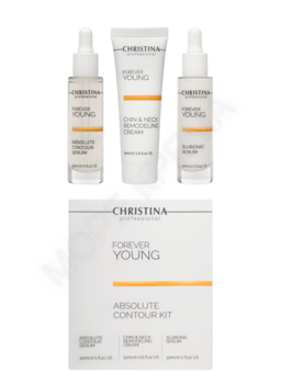 Forever Young Absolute Contour Kit – Набор Forever Young «Совершенный контур»  (Сыворотка «Совершенный контур», 30 мл   3-гиалуроновая сыворотка, 30 мл   Ремоделирующий крем для контура лица и шеи, 50 мл) - МОРЕ КРЕМА официальный магазин косметики CHRISTINA LEVISSIME ARKADIA , Магазин Профессиональной косметики , доставка косметики